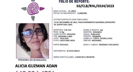 Desaparición de joven universitaria de Querétaro no representa 'riesgos' confirma Fiscalía