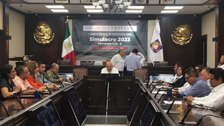 Simulacro Nacional 2023: BCS participa simulando emergencia de huracán categoría 4