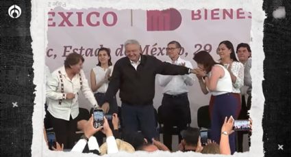 Apapachan a AMLO en Tecámac: le echan porras… y hasta le besan la mano