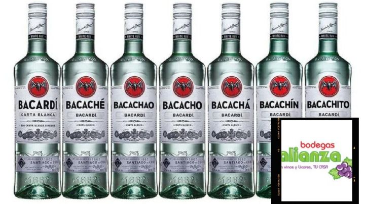 Bodegas Alianza tiene TODAS las botellas de los NOMBRES del Bacardí blanco a un gran precio