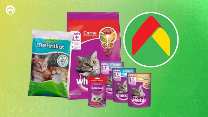 Bodega Aurrera rebaja combo de croquetas y sobres de Whiskas más arena para tu gatito