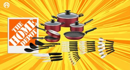 Home Depot remata la batería de cocina Tramontina de 38 piezas; antiadherente y fácil de limpiar