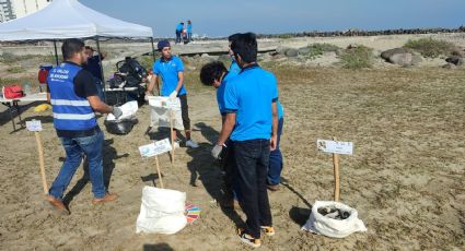 Ejemplo estudiantil: ONU otorga constancias a alumnos por limpiar playas en Boca del Río