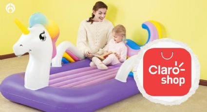 Claro Shop remata esta hermosa cama inflable de unicornio ¡con colchón desmontable!