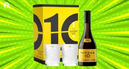 Walmart pone a precio de regalo el brandy Torres 10 ¡con dos vasos GRATIS!