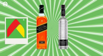 Bodega Aurrera remata combo de tequila Maestro Dobel Diamante y whisky Johnnie Walker Black Label