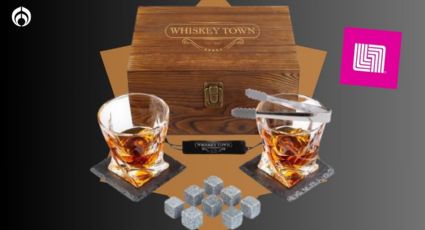 Liverpool remata sofisticado set para Whiskey en una bella caja de madera de pino y elegantes vasos