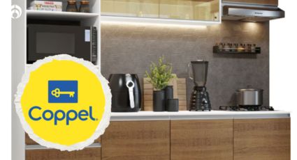 Coppel remata elegante mueble de cocina integral fácil de colocar e ideal para espacios pequeños