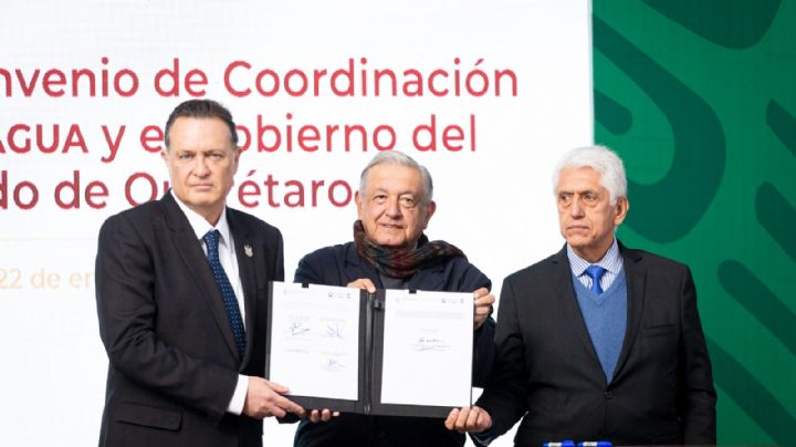 AMLO firma proyecto hídrico en Querétaro para garantizar agua por 20 años más