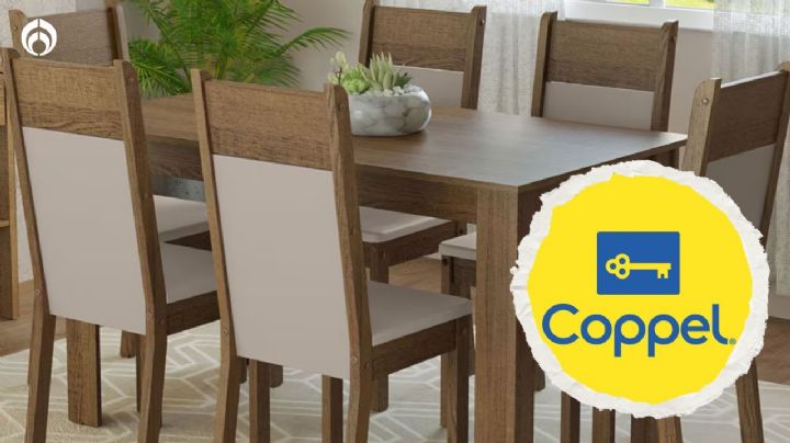 Coppel remata a un súper precio comedor de seis 6 sillas con diseño de madera, ideal para tu casa