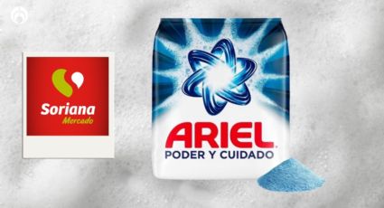 Soriana le descuenta casi $60 al jabón Ariel de 4 kg, que rinde más de 30 lavadas