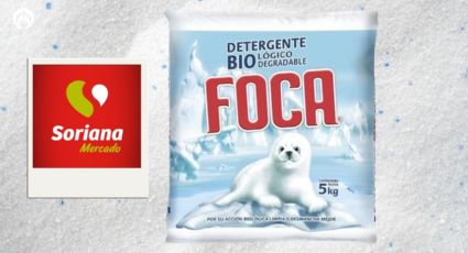 Soriana remata el jabón Foca de 5 kg capaz de remover manchas difíciles