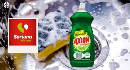 Soriana vende baratísimo el jabón lavatrastes Axion Limón, también te lo puedes llevar GRATIS