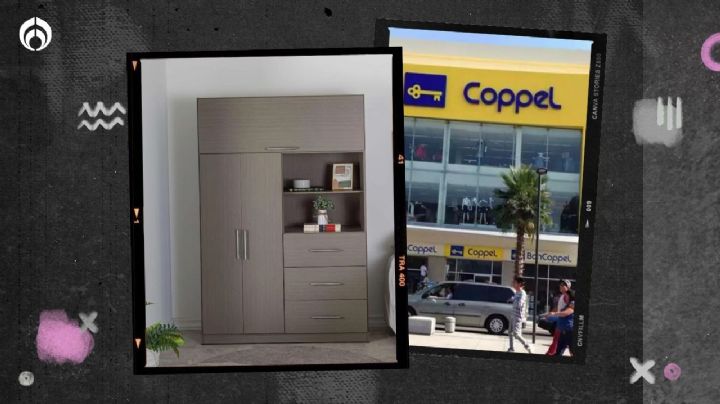 Coppel rebaja clóset de pino con 2 puertas, entrepaño y 3 cajones con agarraderas