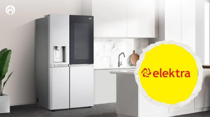 Elektra: refrigerador LG doble puerta con ventana transparente ¡tiene 20 mil pesos de rebaja!