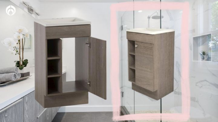 Home Depot rebaja elegante gabinete para el lavabo del baño con compartimientos