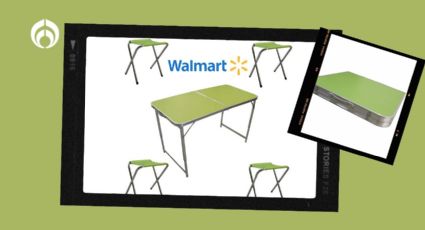 Walmart remata el precio de esta mesa plegable tipo portafolio con taburetes incluidos