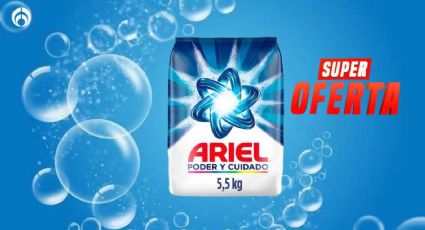 Soriana pone a precio de regalo el jabón Ariel de 5.5 kilos; sirve para ropa blanca y de color