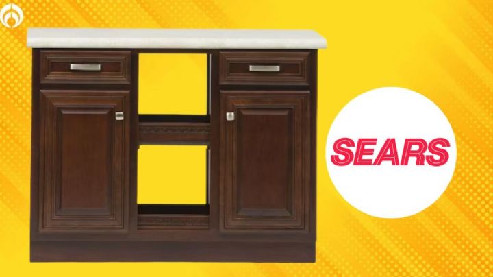 Sears remata barra de cocina de fina madera; ¡puedes guardar despensa y desayunar ahí!