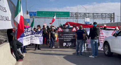 Protestan contra cambios del Poder Judicial en 'Puente Libre' en Ciudad Juárez