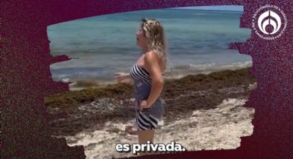 Gentrifican las playas de Cancún: exhiben a 'Lady Playa' por decir que son privadas (VIDEO)