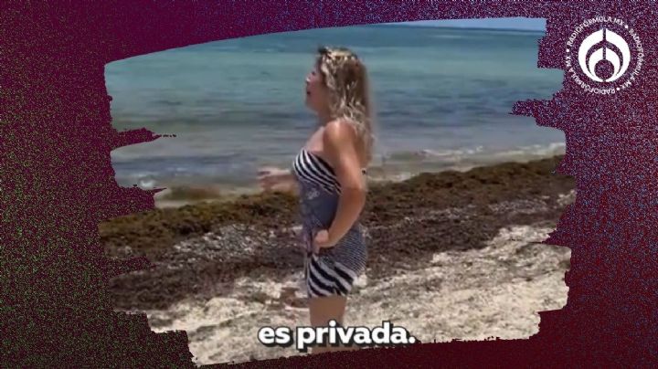 Gentrifican las playas de Cancún: exhiben a 'Lady Playa' por decir que son privadas (VIDEO)