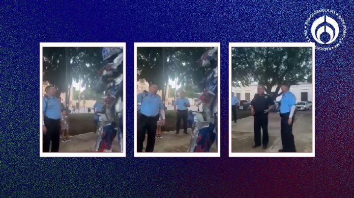 Policía terrícola corre a 'Optimus Prime' de un parque en Mérida (VIDEO)