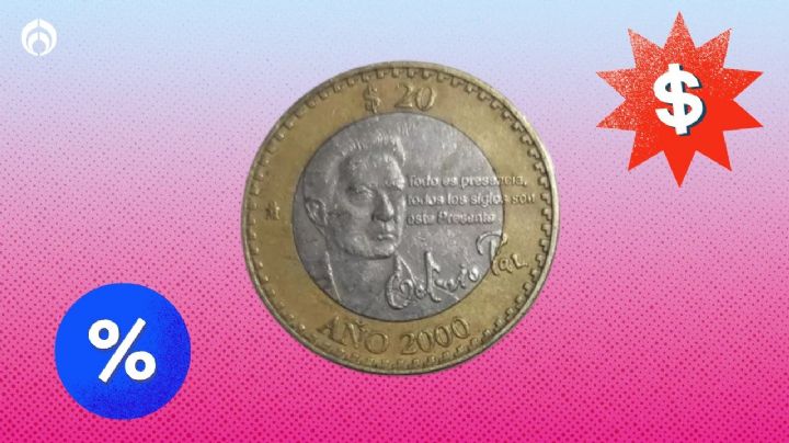 La moneda de 20 pesos conmemorativa de Octavio Paz valuada en 150 mil pesos