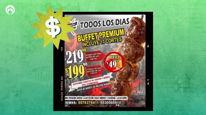 El restaurante de la CDMX que ofrece buffet de espadas con cortes premium por solo 199 pesos