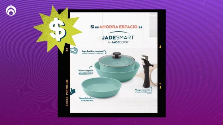 Walmart remata la batería de cocina Jade Cook de 5 piezas que no acumula cochambre ni se raya