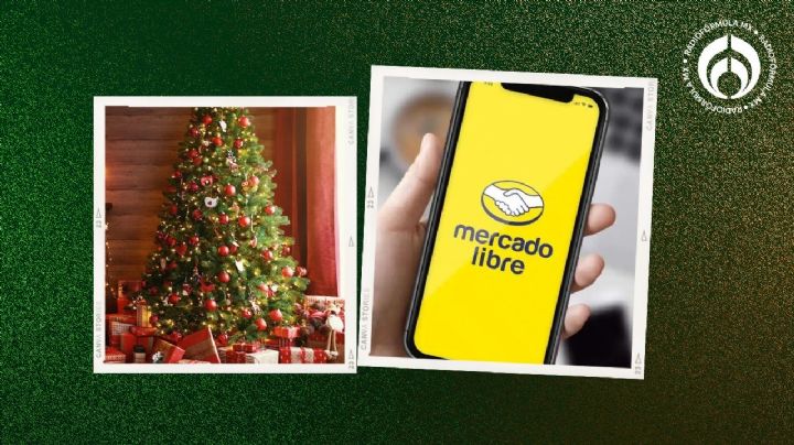 Mercado libre remata con el 50% estos árboles de Navidad altos, frondosos y con luces