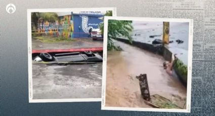 Lluvias golpean a Veracruz: familia cae en socavón y arroyo se lleva a hombre (VIDEOS)