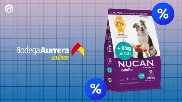 Bodega Aurrera rebaja el costal de croquetas Nucan de 27 kg con muy buena calificación de Profeco