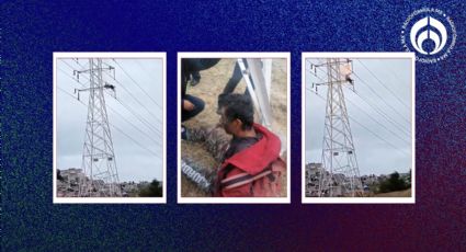 Sube a torre de alta tensión en Naucalpan, se electrocuta y ¡logra sobrevivir! (VIDEO)