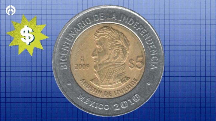 La moneda conmemorativa de 5 pesos de Agustín de Iturbide valuada en 650 mil pesos en Mercado Libre