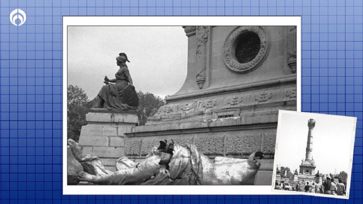 FOTOS y VIDEO de la verdadera caída del Ángel de la Independencia a causa del sismo de 1957