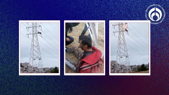 Sube a torre de alta tensión en Naucalpan, se electrocuta y ¡logra sobrevivir! (VIDEO)