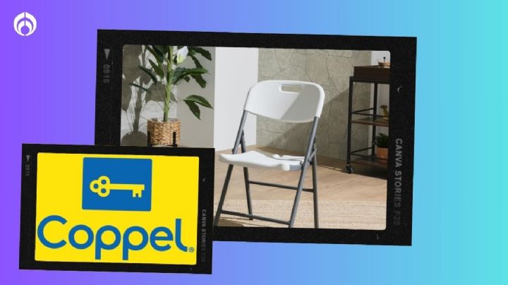 Coppel rebaja el precio de esta silla plegable en color blanco, perfecta para tus fiestas en exteriores