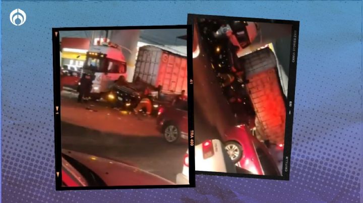 (VIDEO) Camioneta cae de un puente en carretera Tlalnepantla-Cuautitlán, Edomex; hay 3 heridos