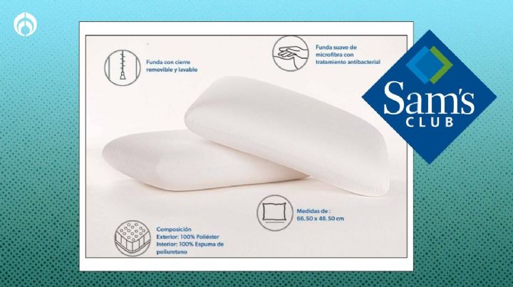 Sam’s Club baja precio del set de almohadas Memory Foam; muy suaves, antibacteriales y lavables