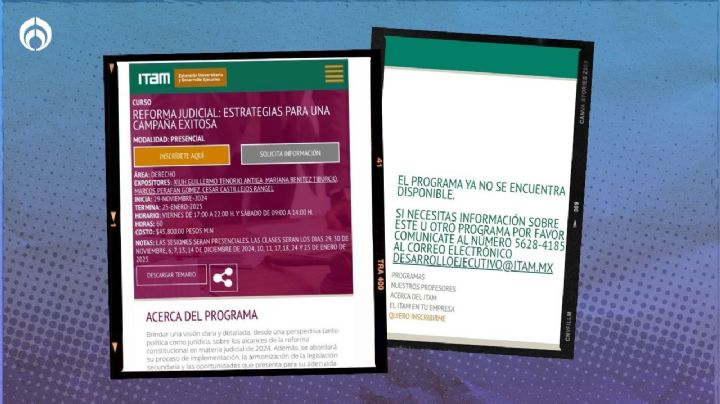 Se le ‘borró’ al ITAM: Ofrecía curso carísimo con expriistas sobre Reforma Judicial... y lo 'bajó'