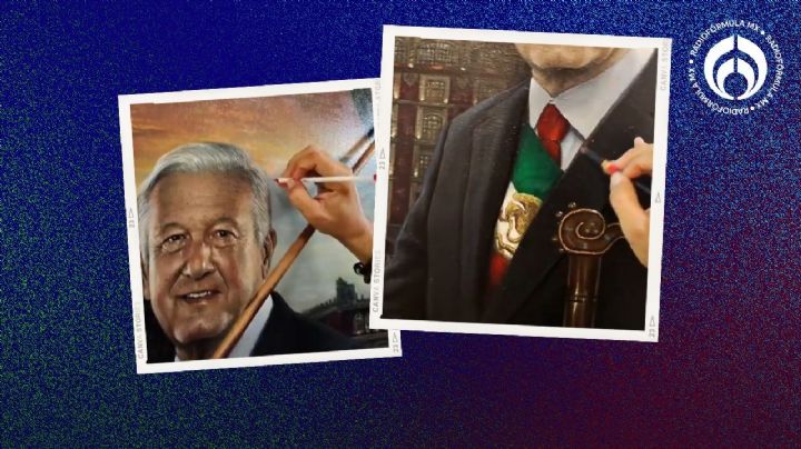 AMLO 'inmortalizado': así pintaron su retrato oficial que yace en Palacio Nacional (VIDEO)