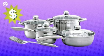 La batería de cocina Cinsa de acero inoxidable con acabado espejo que Walmart tiene casi regalada