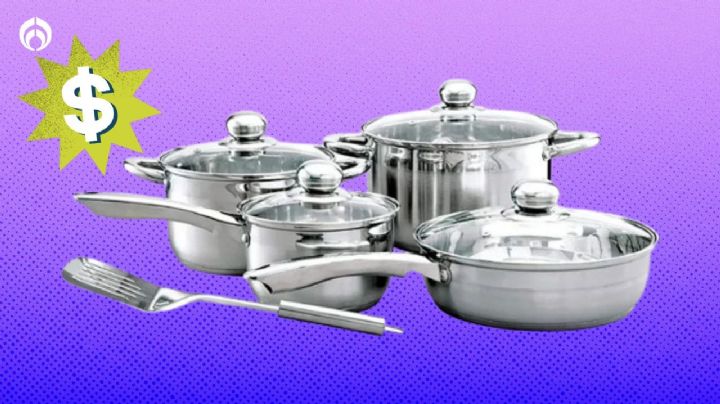 La batería de cocina Cinsa de acero inoxidable con acabado espejo que Walmart tiene casi regalada