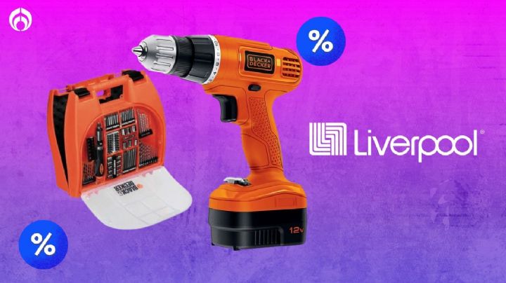 Liverpool remata taladro inalámbrico Black + Decker de 12 volts y kit con más de 20 accesorios