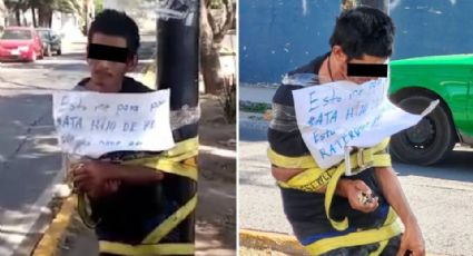 (VIDEO) 'Esto me pasa por rata': vecinos hartos de los robos amarran a ladrón en León