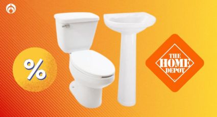 Home Depot tiene en remate el paquete de sanitario que ahorra agua y lavabo Corona