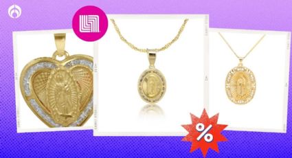 15 collares con dije de la Virgen de Guadalupe en oro de 14 y 10 kilates que Liverpool rebaja