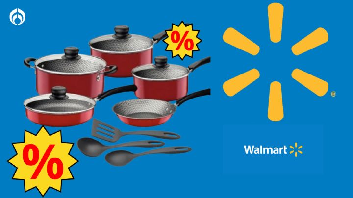 Walmart remata esta batería de cocina de 36 piezas; es de aluminio duradero