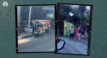 (VIDEOS) Accidente en la México-Cuernavaca: vuelca camión de pasajeros; hay 32 heridos